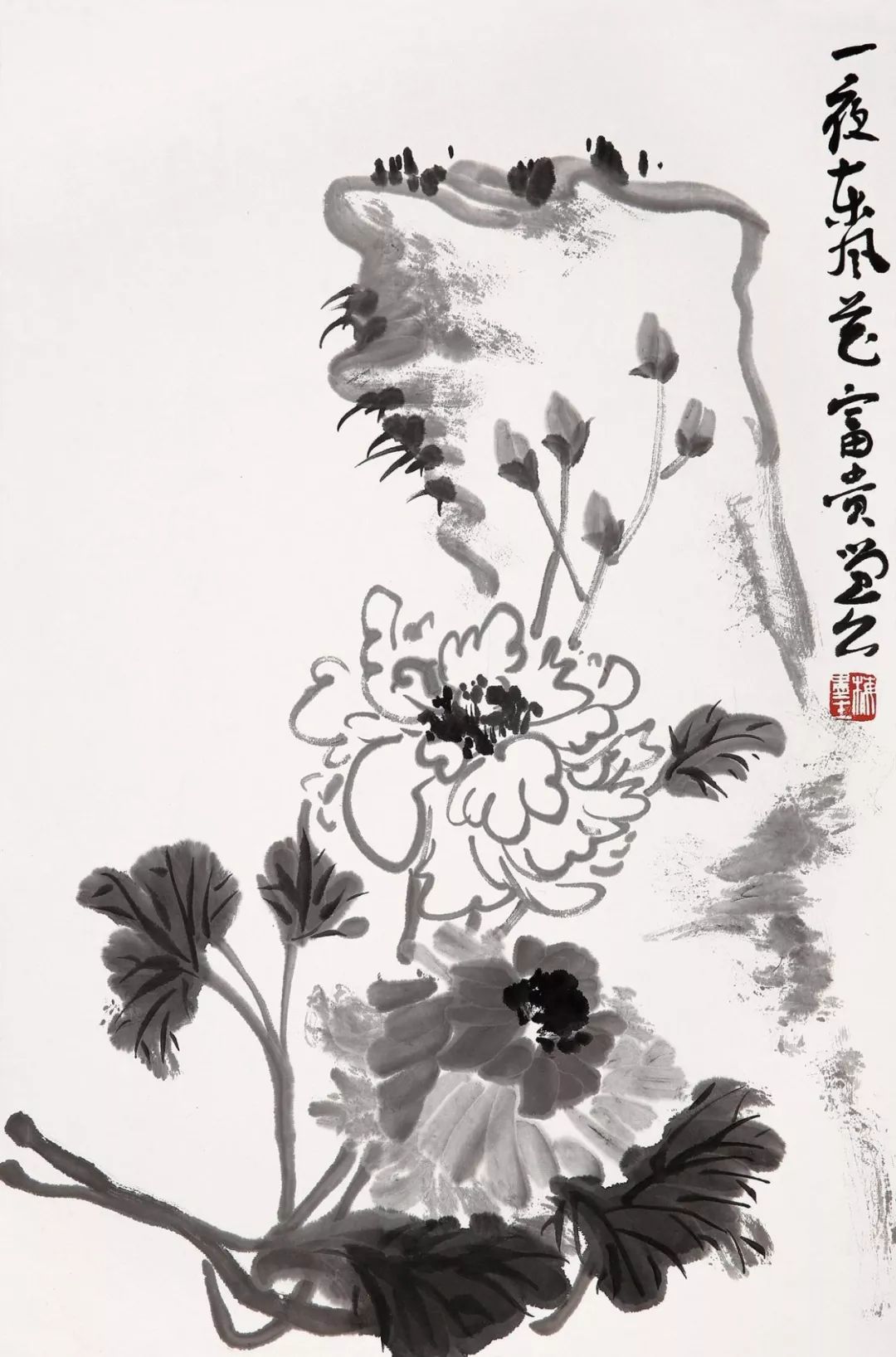 梅墨生 一夜东风花富贵每一种画派都有自己独特的好,都有雅品俗品.