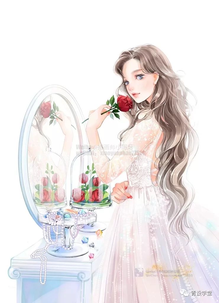 【青设学堂】第六十期 -插画师小黑牙: 唯美少女风插画来袭(第二期)