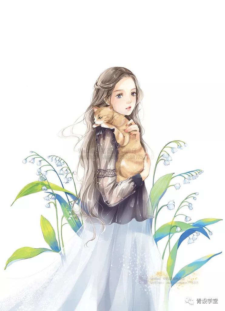 【青设学堂】第六十期 -插画师小黑牙: 唯美少女风插画来袭(第二期)