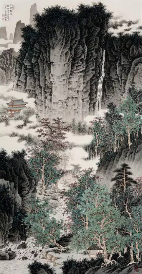 68幅巍巍太行国画工笔山水美不胜收