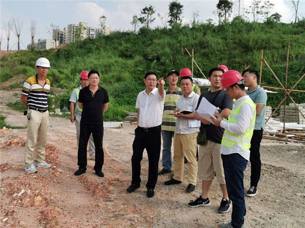 光明区城市管理和综合执法局李晗同志"行走光明"检查石围公园项目进展