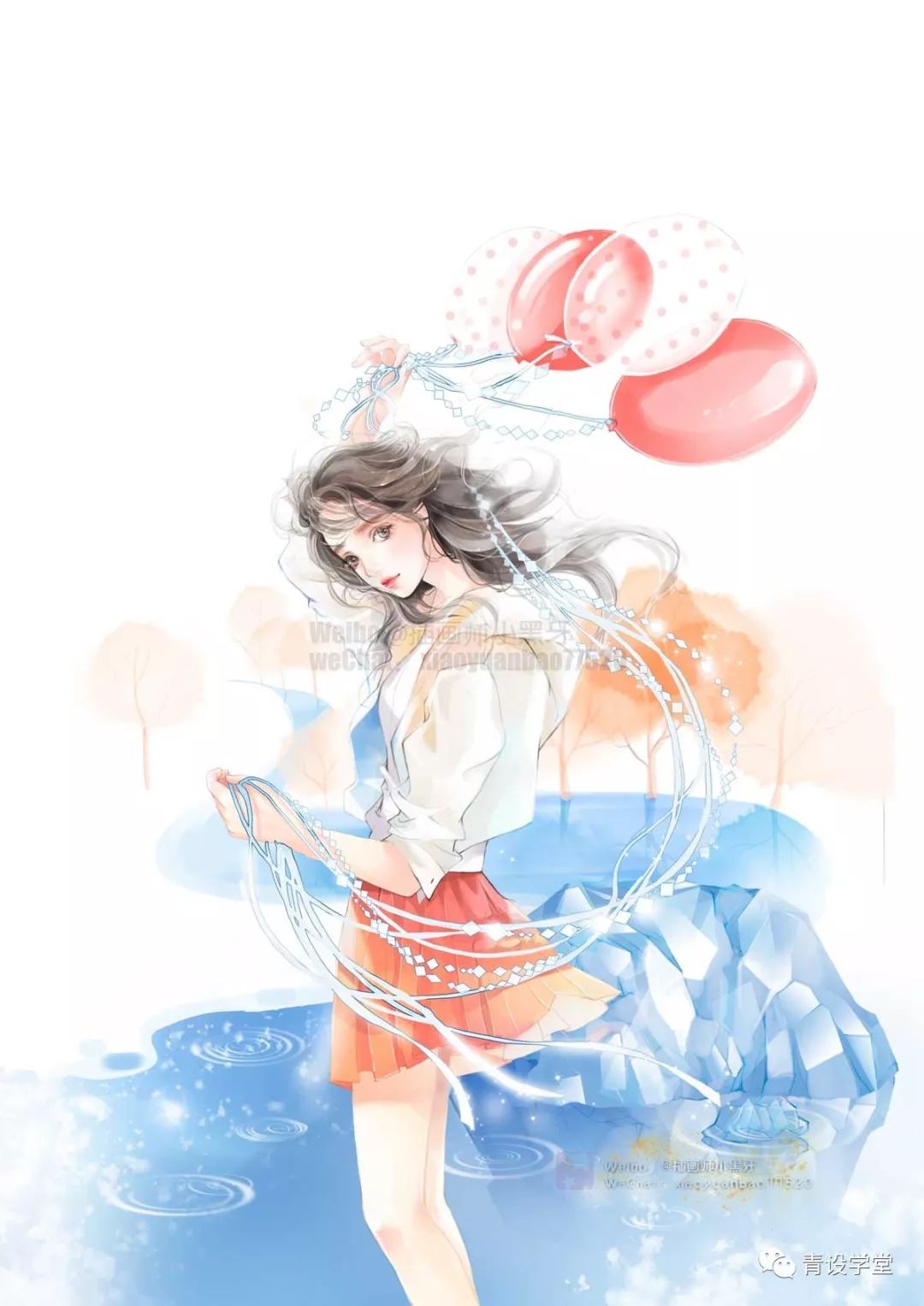 【青设学堂】第六十期 -插画师小黑牙: 唯美少女风插画来袭(第二期)