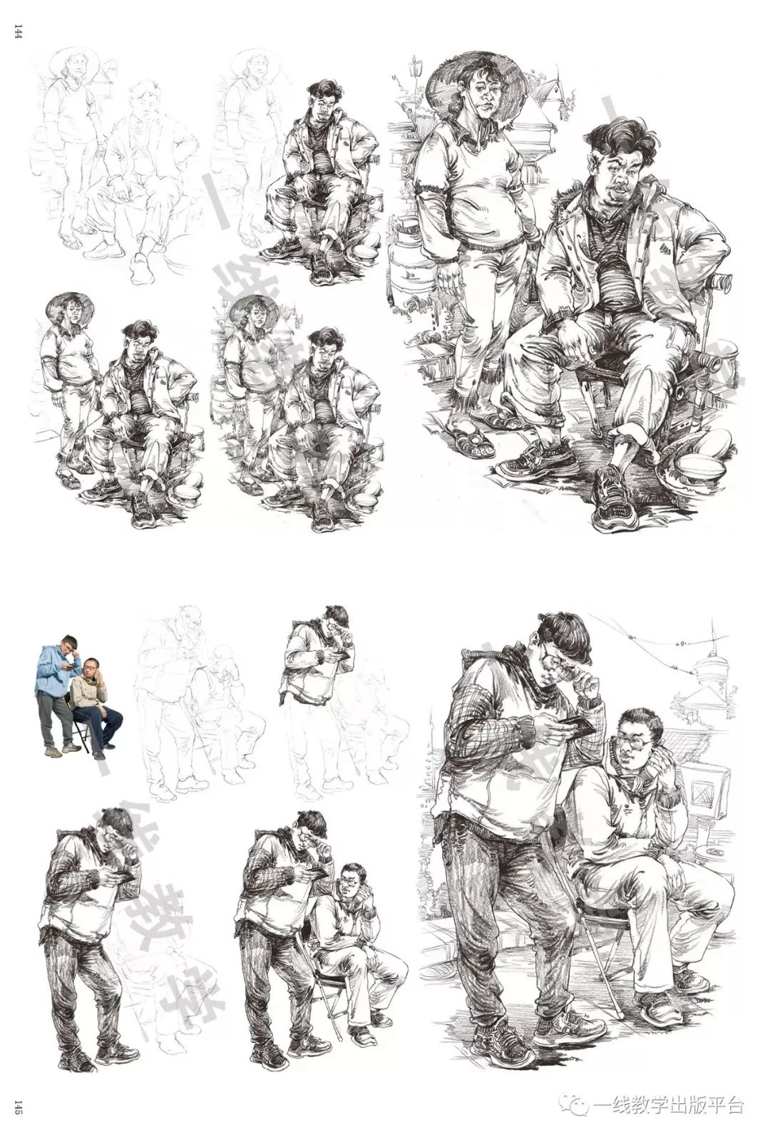 2019一线教学直击联考速写人物引领联考新方向全书上千张优秀临摹作品