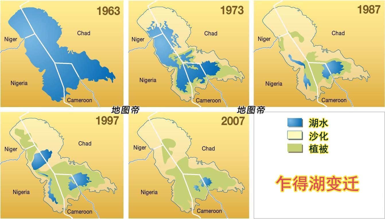 原创非洲中部的乍得湖为何面积越来越小?