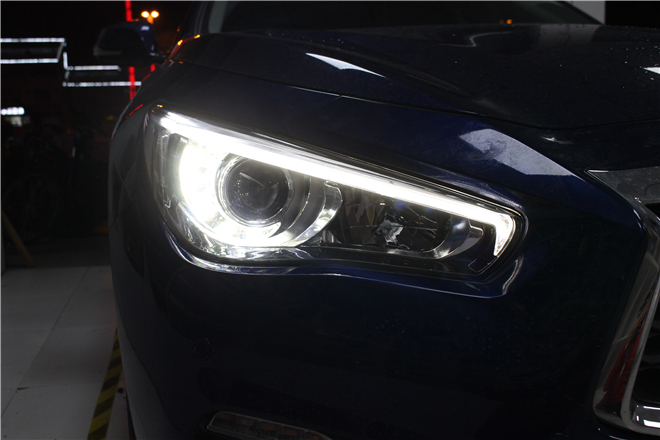 南通q50车灯改原厂鹰眼车灯led高亮日行灯以及使用感受