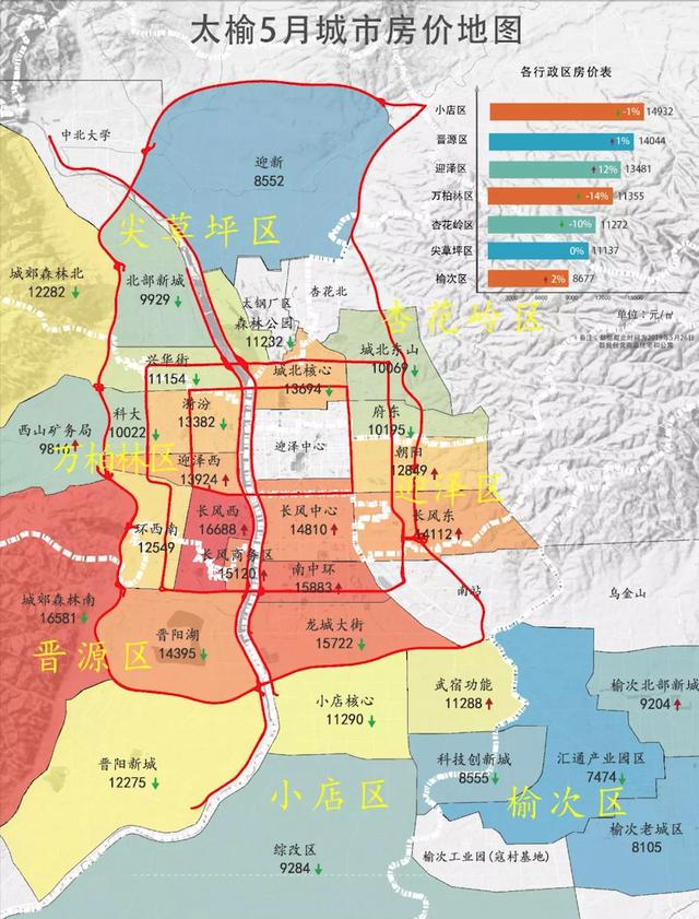 太原片区划分地图图片