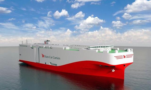 据了解,该滚装船长度约为200米,宽度达38米,它的装载深度接近于5层的