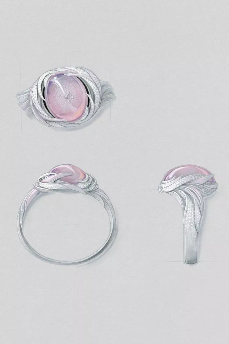 04透视图透视图一般用于首饰设计的前期设计过程,一般以草图的形式