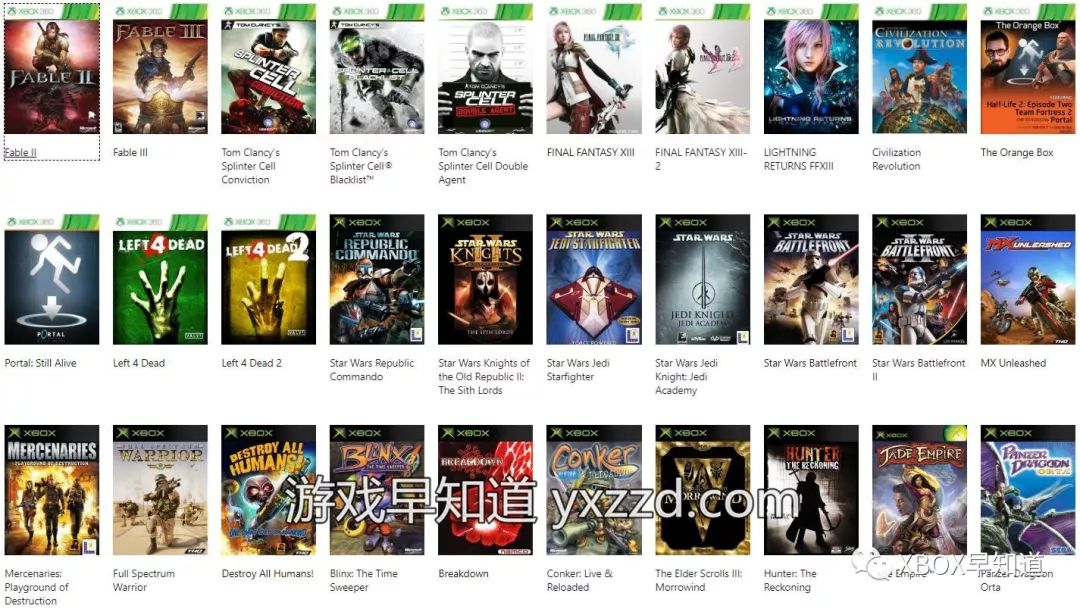 615款xbox one兼容xbox360 初代xbox游戏完整列表及支持中文 支持xbox