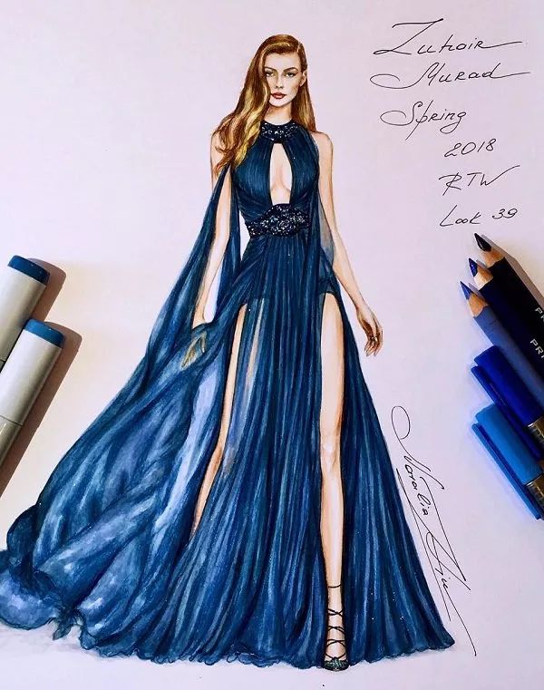 比真人还美手绘时装人物插画