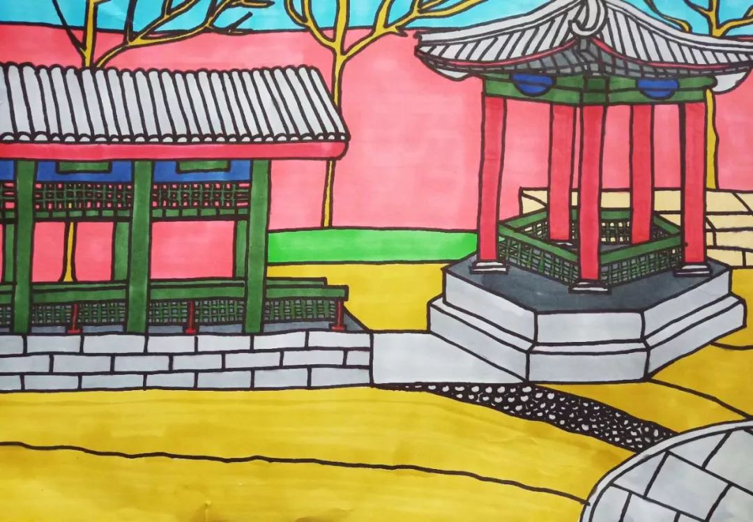 美术 | 美丽校园:eshttc北校区初二学生风景创作展