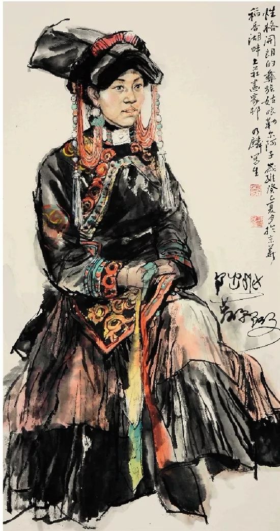 他笔下"大写的人"的水墨人物画