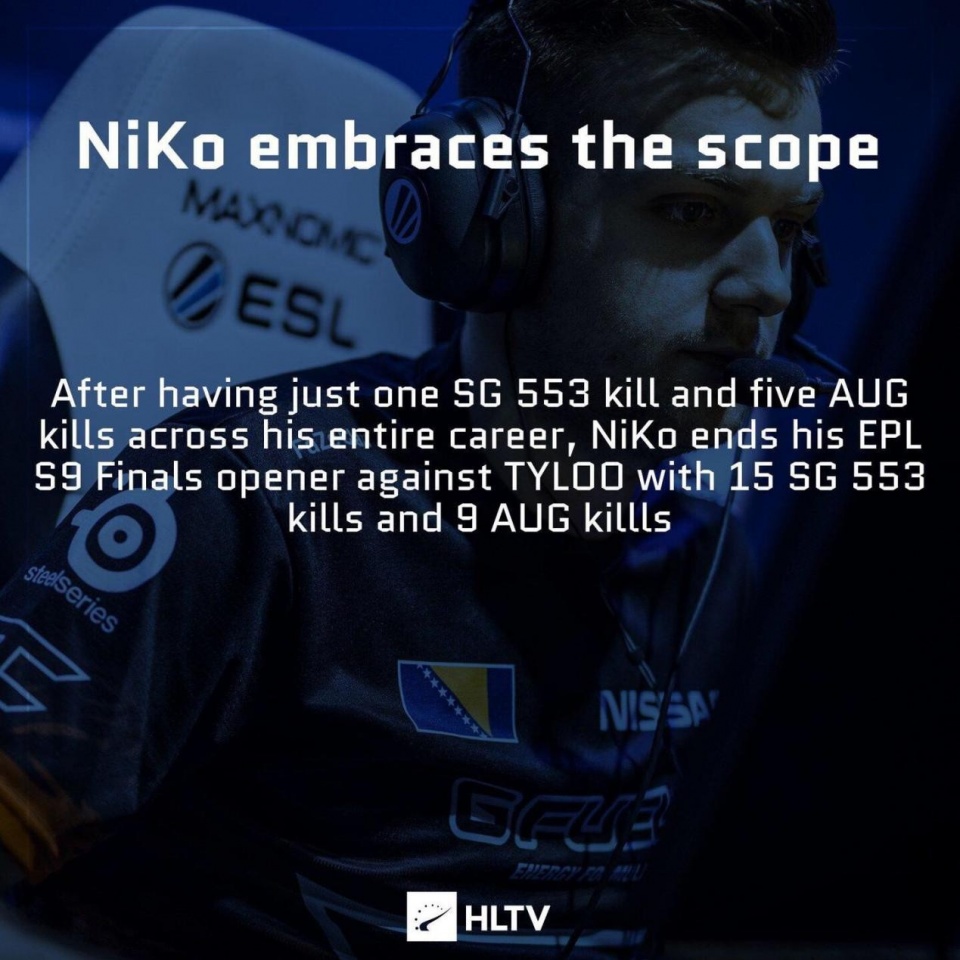 csgo真香变真惨niko职业生涯首次尝试aug但第二天就削弱