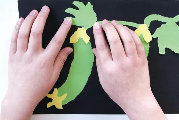 【实用课堂】  创意手撕画——轻松变黄瓜