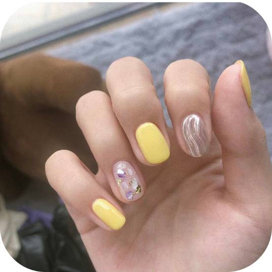 一组超显白的韩式diy美甲分享_柳叶甲