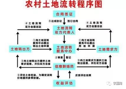农圈网农村土地流转相关政策附土地流转流程图