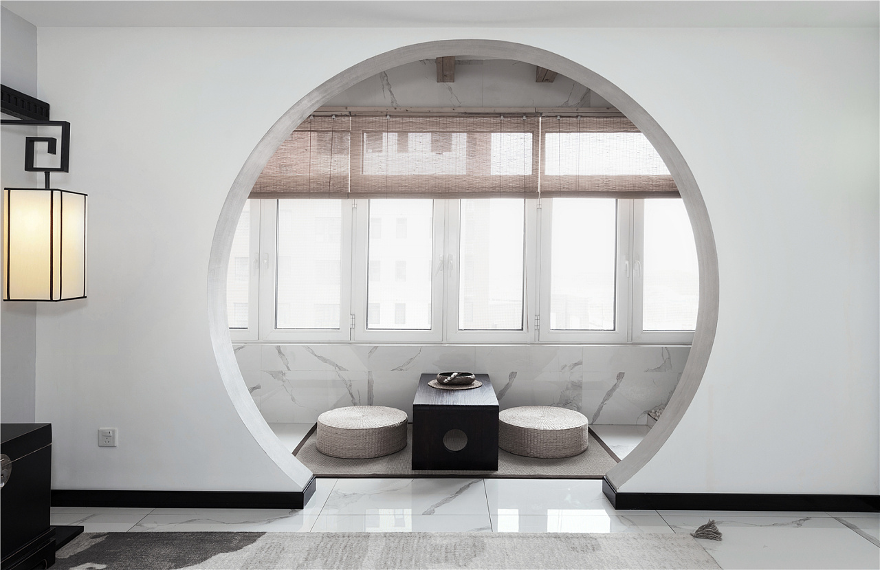 153㎡徽派中式风拱形门太有意境了