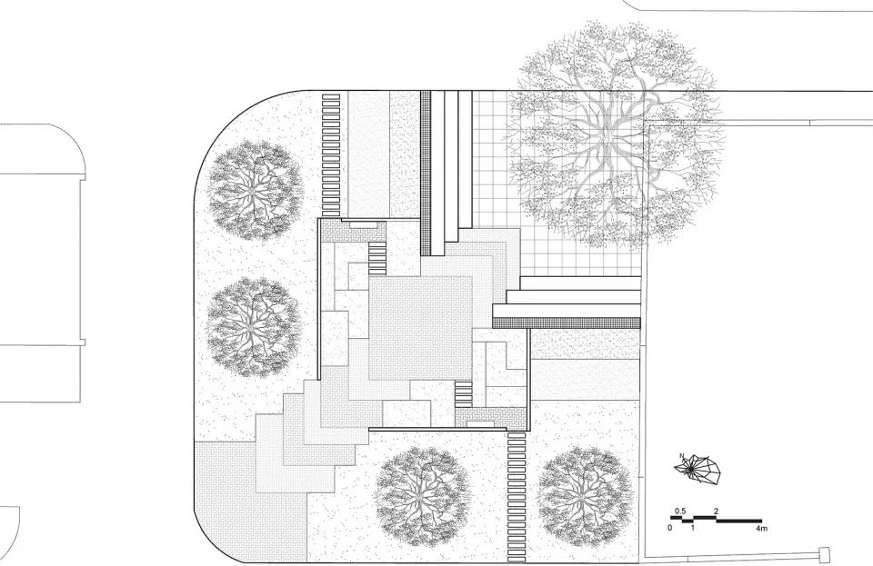 ▼玉兰广场平面图▼柳树广场平面图▼枫林广场平面图项目名称:四个