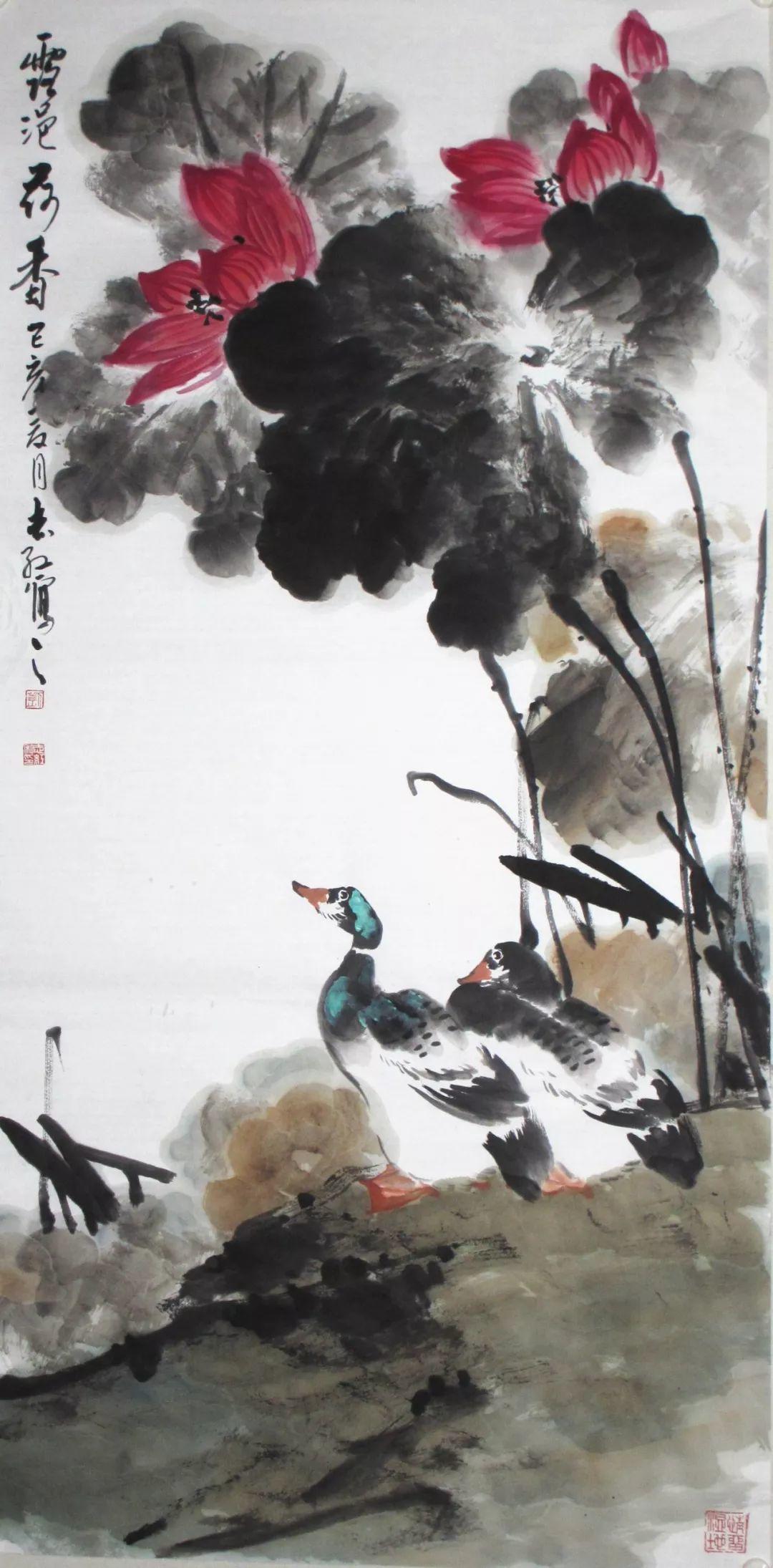 原创国画写意荷花很多人喜欢画如何达到清润雅逸的效果