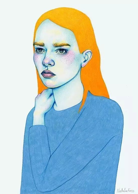 她把彩铅人物画出了新时尚色彩美艳的让人尖叫