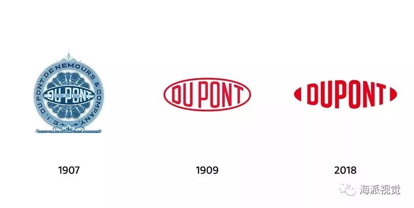 世界排名第二的化工公司杜邦换标,使用了111年的椭圆形logo设计去掉