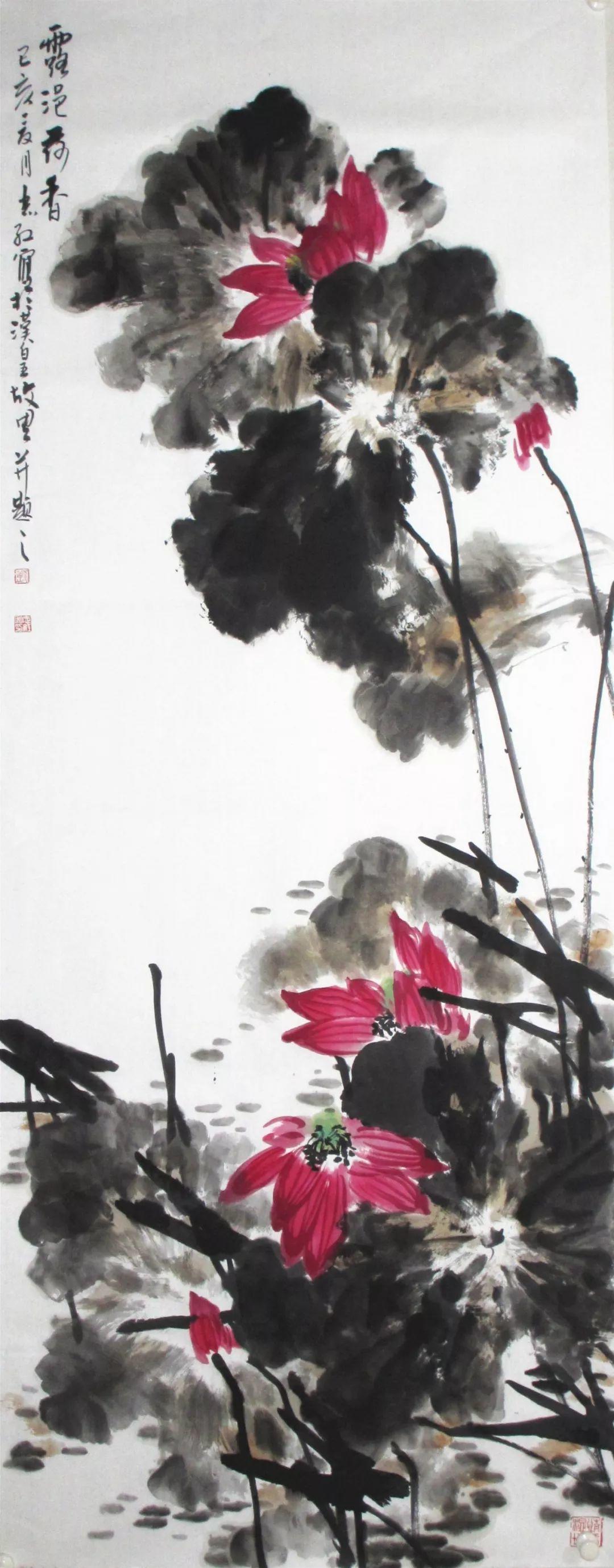 原创国画写意荷花很多人喜欢画如何达到清润雅逸的效果