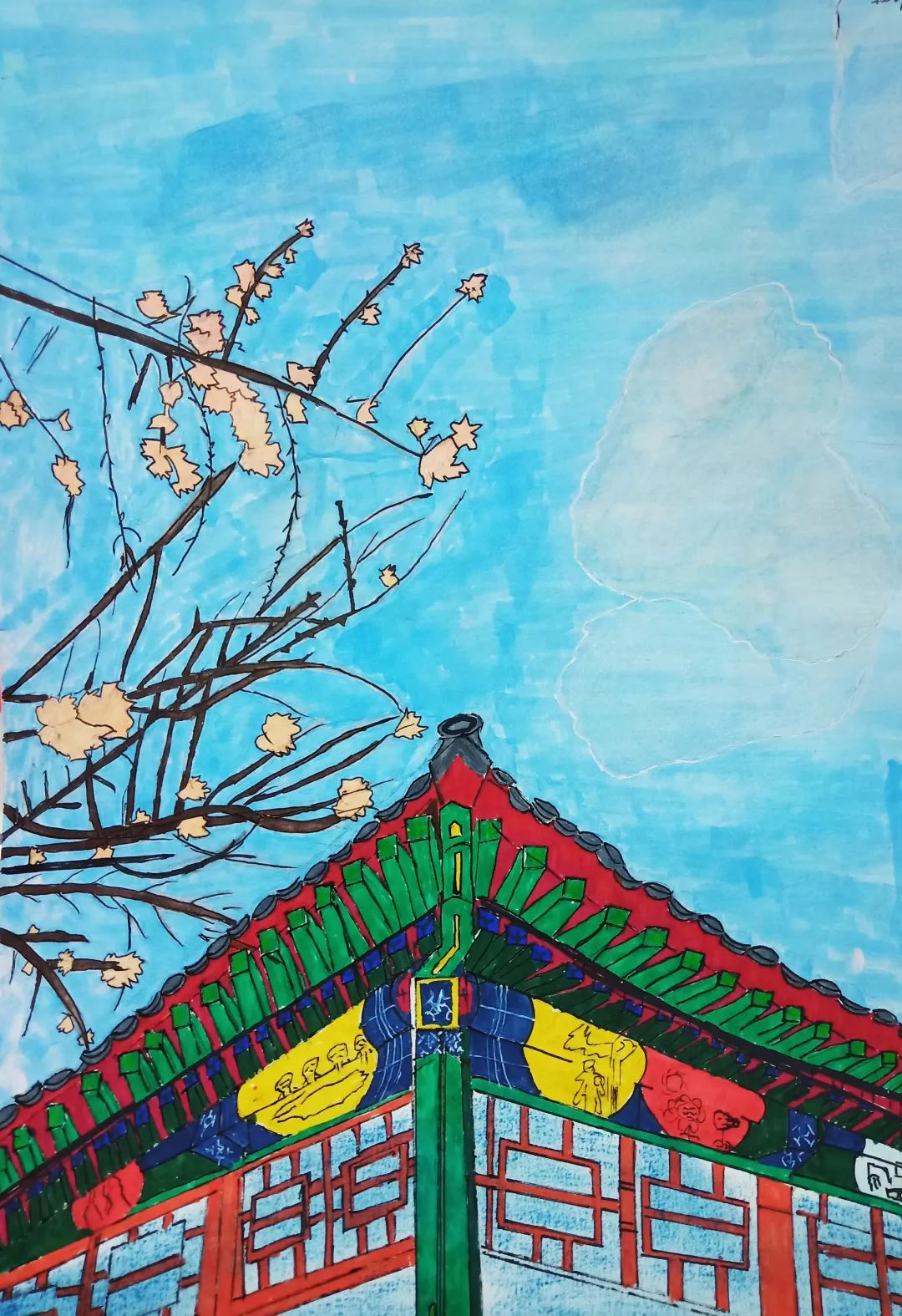 美术| 美丽校园:eshttc北校区初二学生风景创作展_绘画