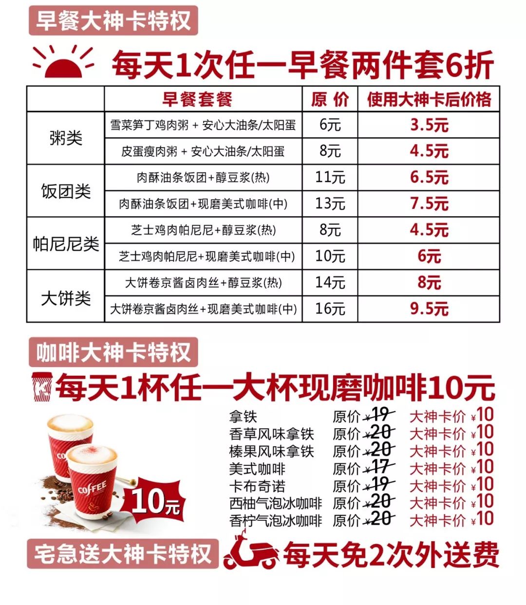 早餐低至五元起就找肯德基大神卡38元开启90天的幸福生活