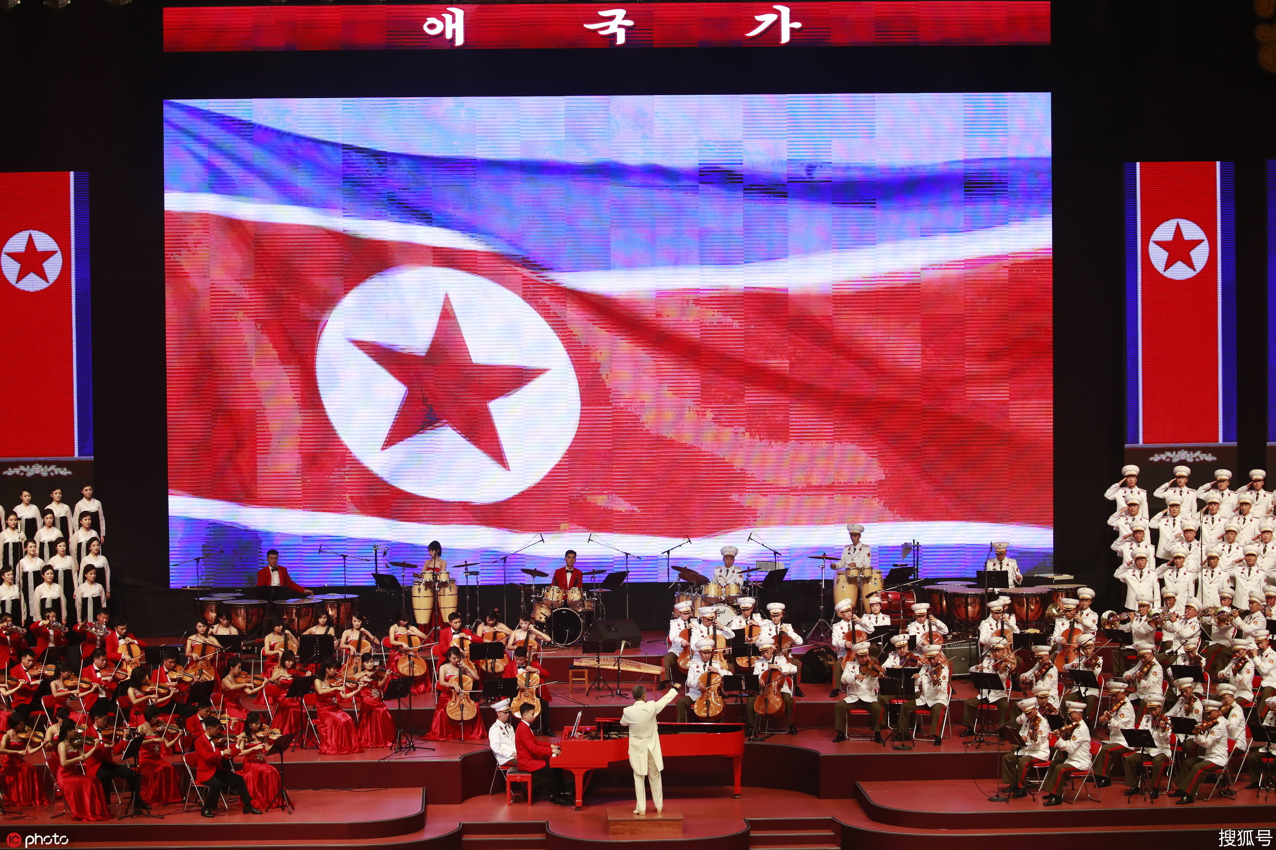 1/ 12 当地时间2015年8月31日,俄罗斯莫斯科,朝鲜人民军国家功勋合唱