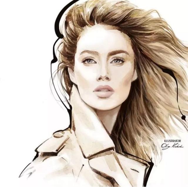 手绘时装画过程分享olgakrotova画笔下的人物要不要揍么美