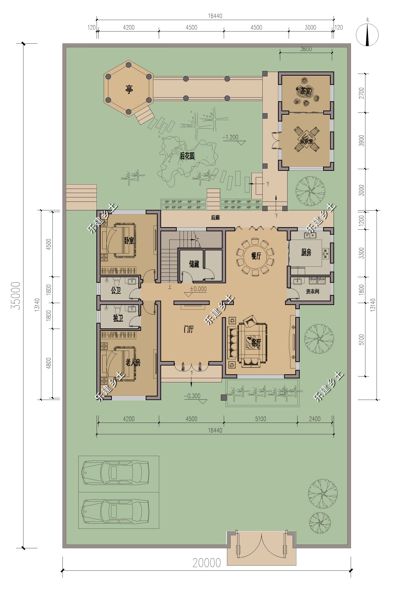 湖北省石首市二层新中式宅院设计,前后院布局,时尚轻奢!
