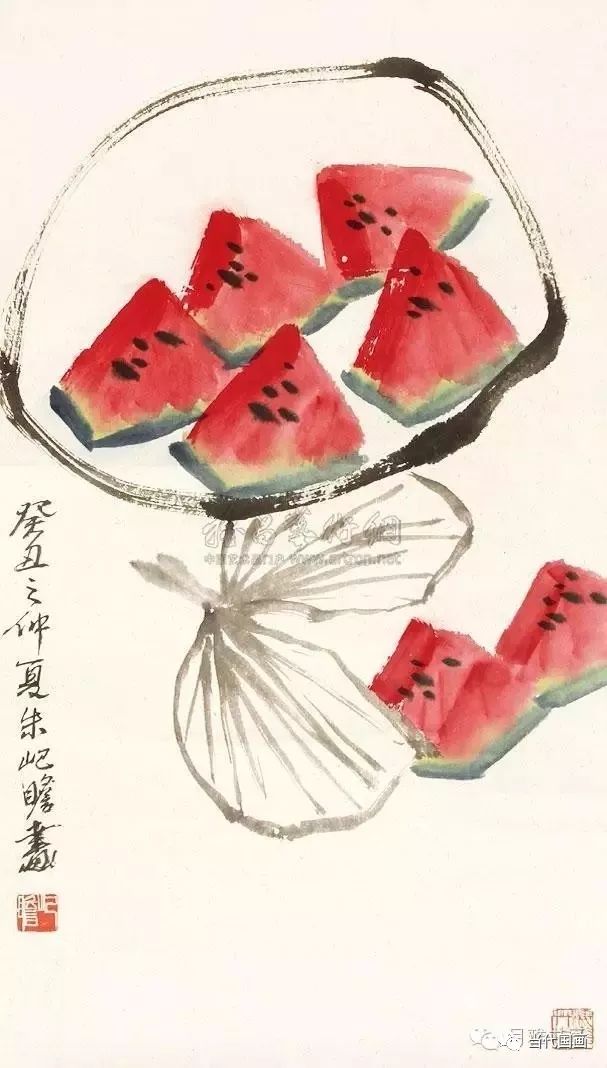 天太热了名家画西瓜为您解解暑