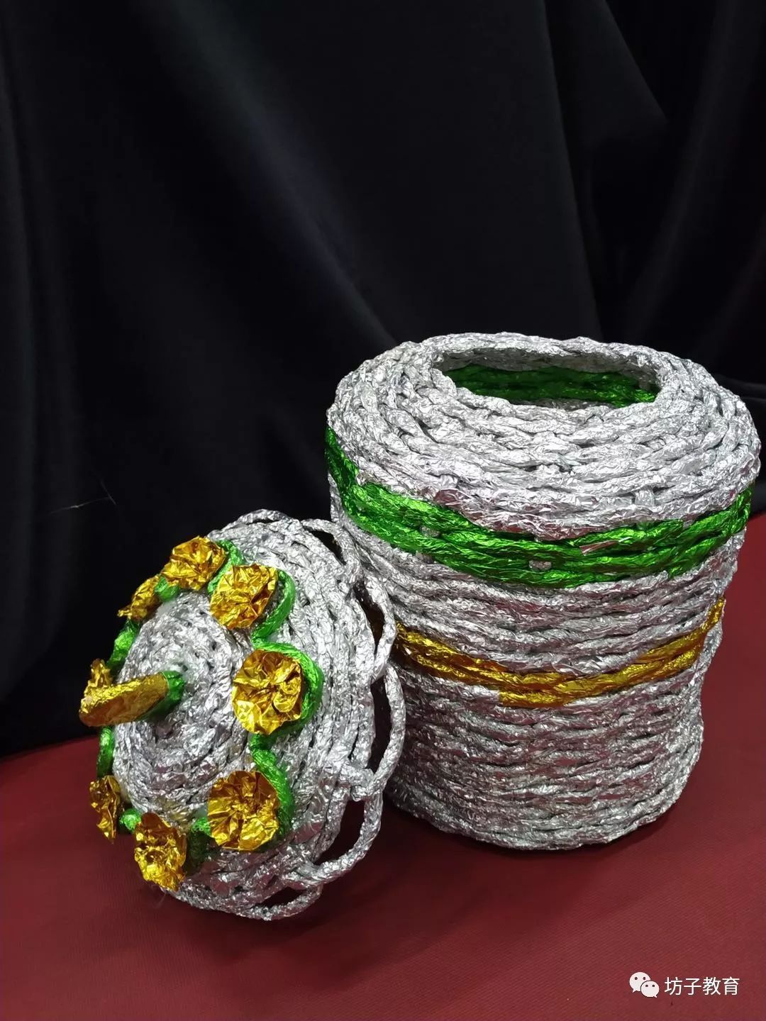 学校传真坊子区实验学校创意锡纸彰显艺术特色