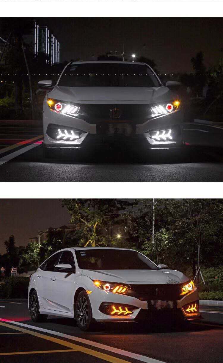 十代思域鱼骨灯个性的改装体验