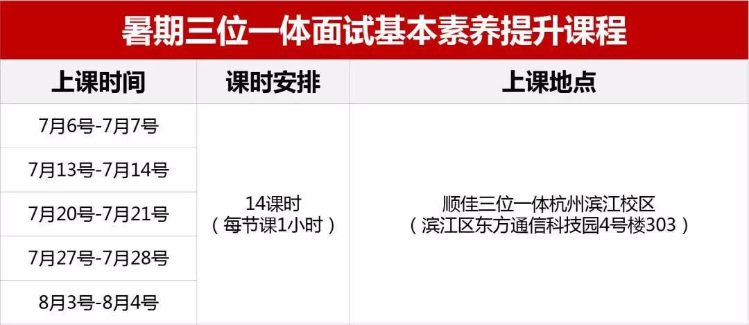 2019年暑期三位一体面试素养提升班开课啦!