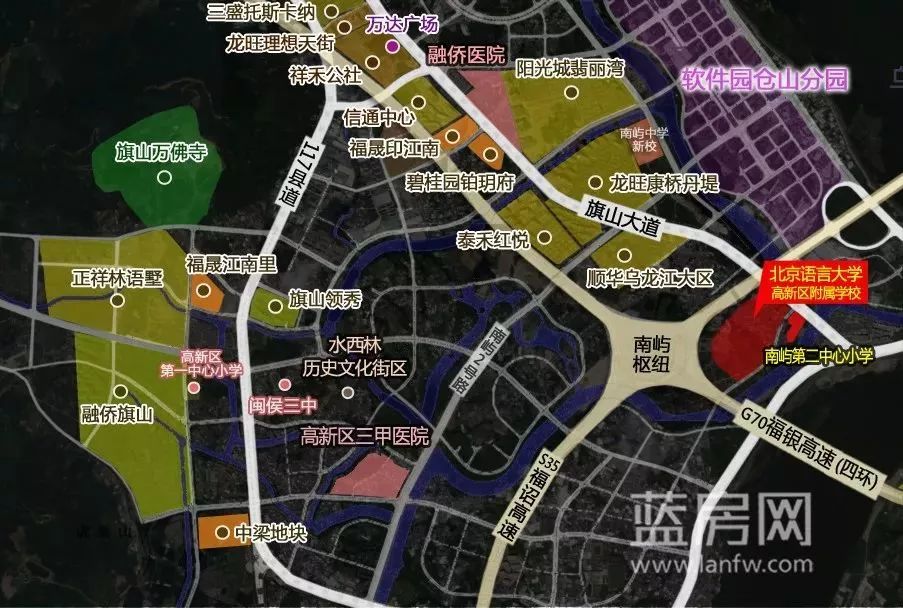 从区位图上看,该校紧邻南屿枢纽及福州南高速收费站,地块早期规划为福