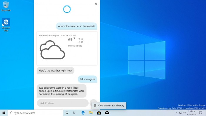 Cortana已剥离搜索功能 现启用全新对话式用户界面