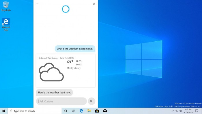 Cortana已剥离搜索功能 现启用全新对话式用户界面