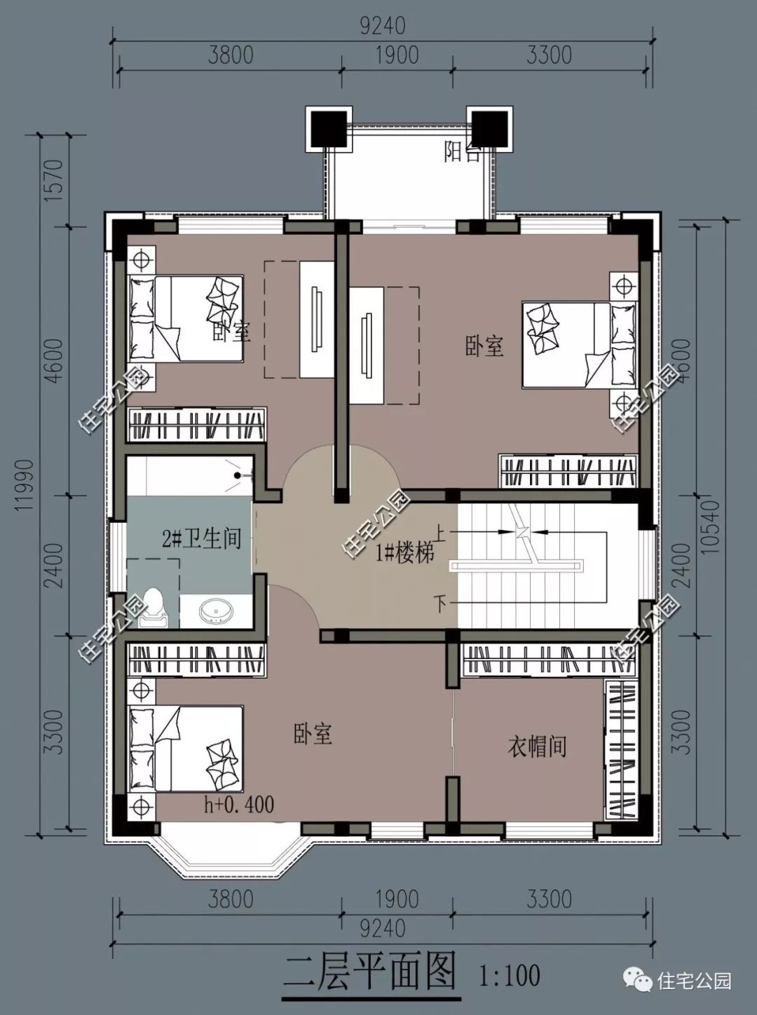 9×11米占地百平三层简欧户型,小宅地的理想选择