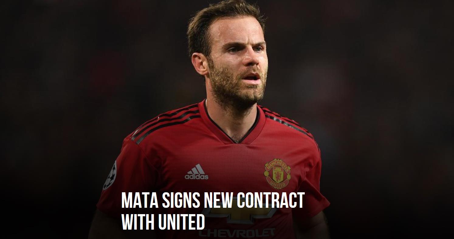 曼联官方宣布续约马塔至2021年 并有1年延长选项