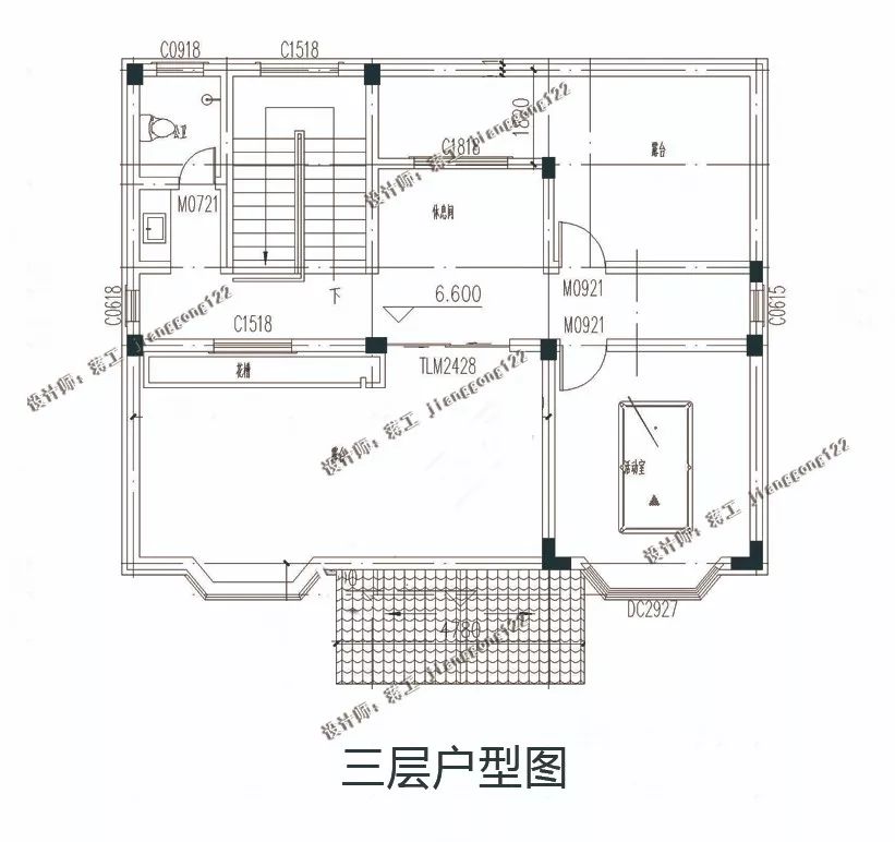 12×10米農村別墅設計,三層30萬,6室5衛帶堂屋