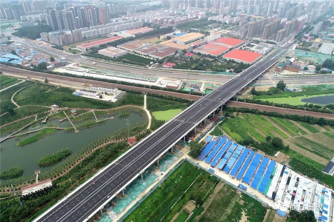 今天商丘长江路跨京九铁路立交桥正式通车商虞一体化又进了一步请传递