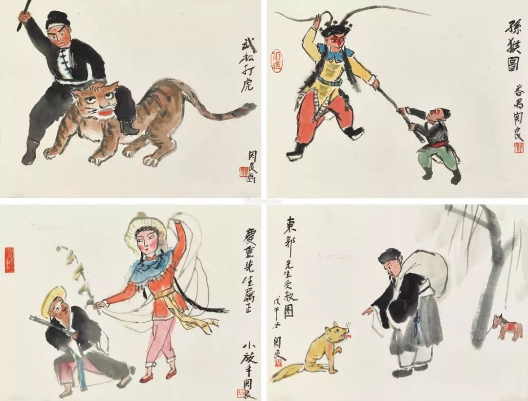戏画大师关良的写意戏曲人物画独树一帜