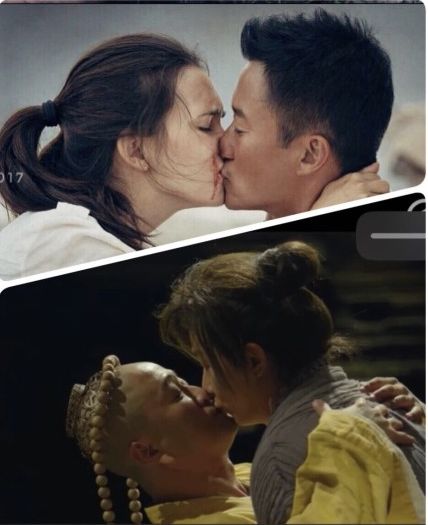 吴京和卢靖姗接吻图片