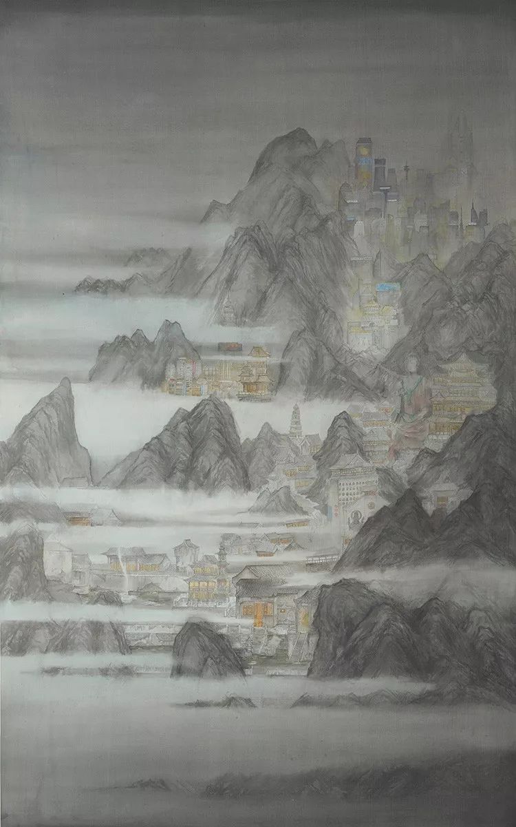 姓名:劉洋 作品名稱:《雲隱朋克》尺寸 :145×235cm指導老師:李雲集