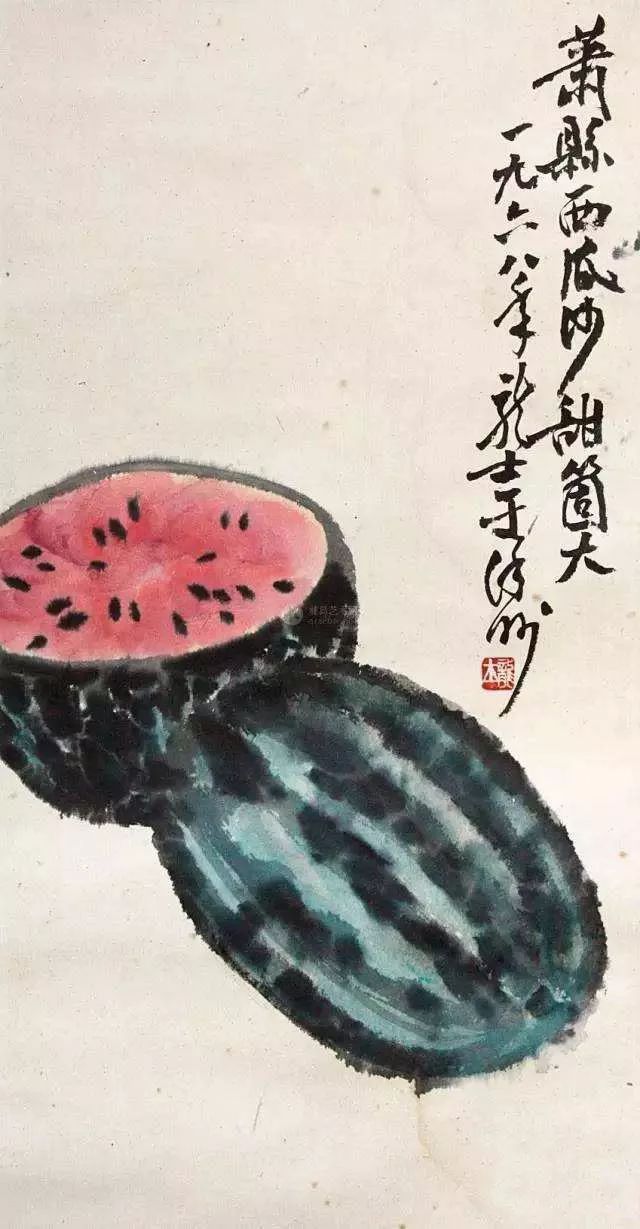 名家画西瓜为您解解暑!_齐白石