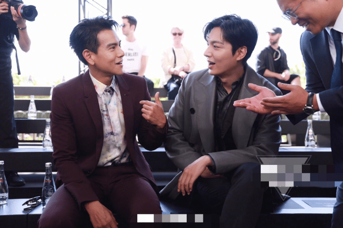 神仙组合82年彭于晏与87年李敏镐同场看秀两大男神同框超养眼