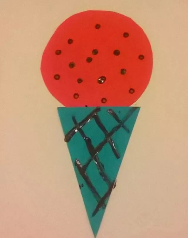 这样,简单的形状冰淇淋就完成啦.是不是很诱人呢?