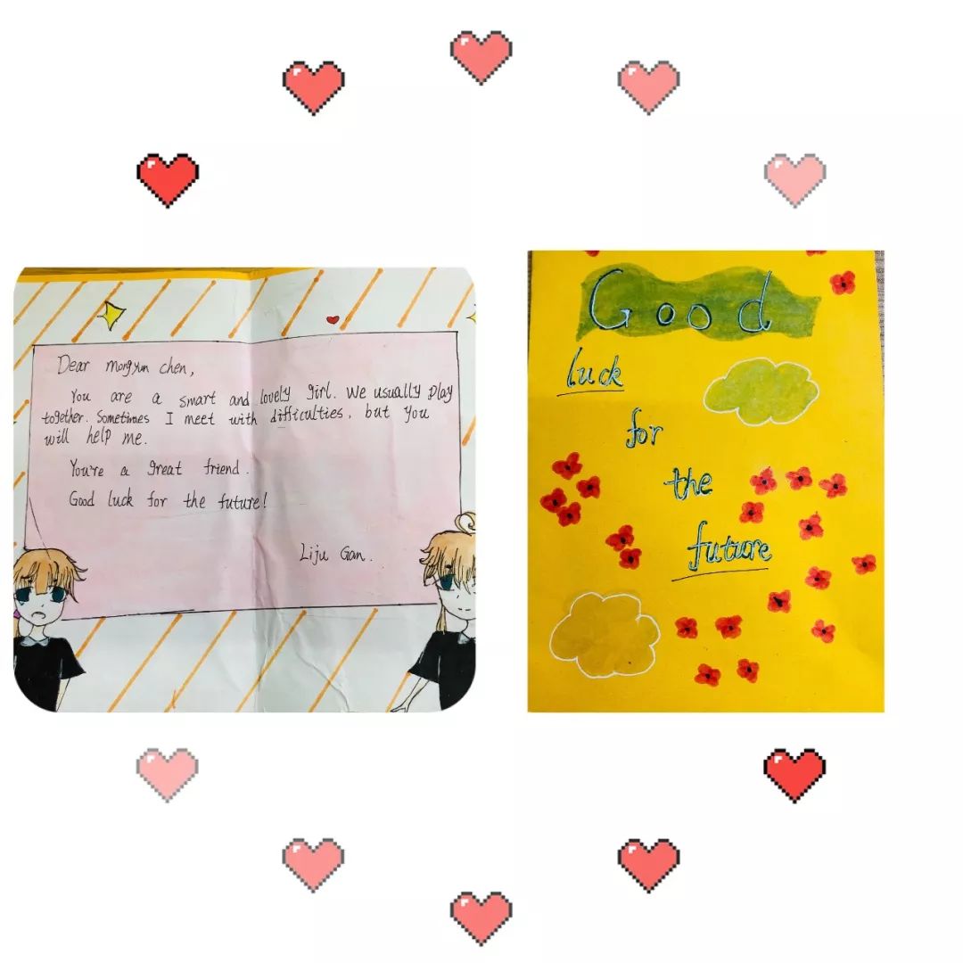 离别满思绪卡片寄深情桂林市穿山小学毕业课程之英文毕业赠言卡