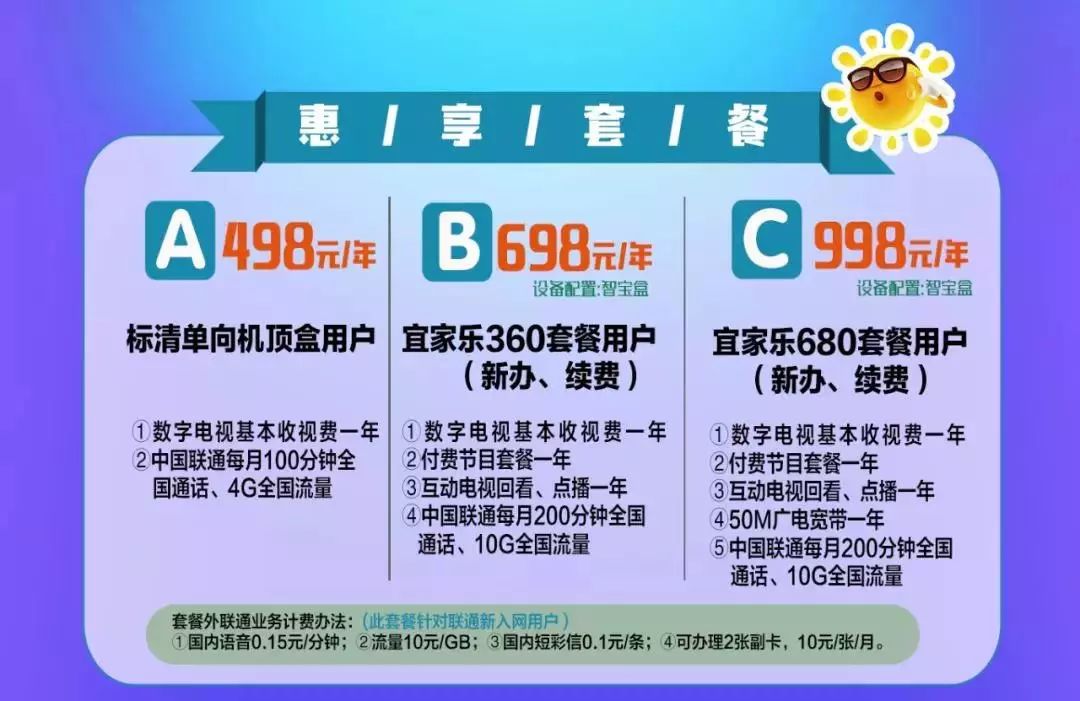 广电宽带手机每月200分钟通话外加10gb手机上网流量998元有线电视